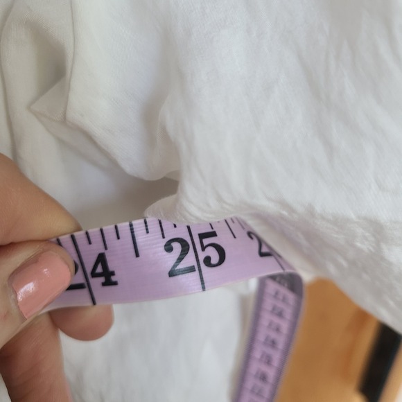 H&M Sz XL White Viscose Puff Sleeve Off Shoulder Peasant Cottagecore Top Elastic - Picture 6 of 7